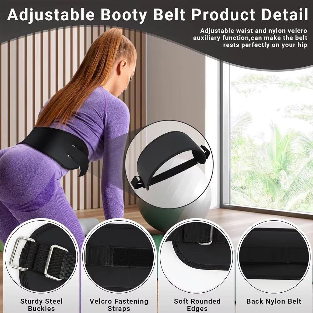 1PC Exercise Hip Thrust Belt, Glute Bridge Pad Butt Workout with Dumbbells Kettlebells for Squats Lunges Lunges Reverse Squat